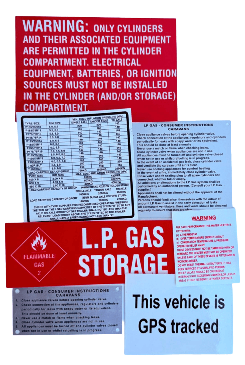 Caravan Compliance Plates & Stickers